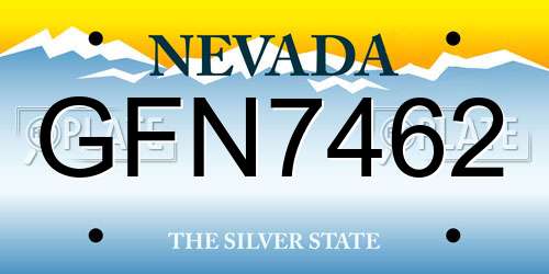GFN7462 Nevada License Plate