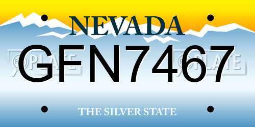 GFN7467 Nevada License Plate