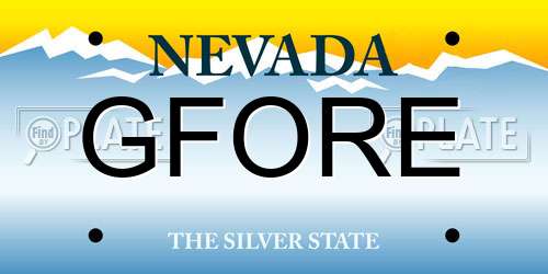 GFORE Nevada License Plate