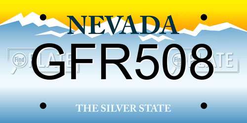 GFR508 Nevada License Plate