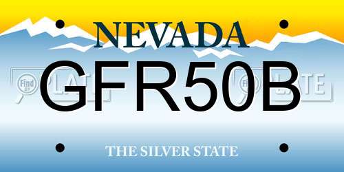 GFR50B Nevada License Plate