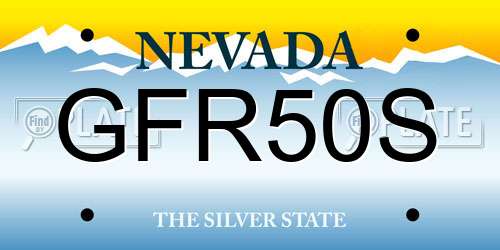 GFR50S Nevada License Plate