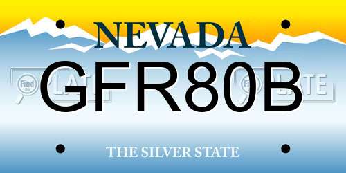 GFR80B Nevada License Plate