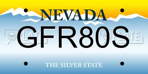 GFR80S Nevada License Plate