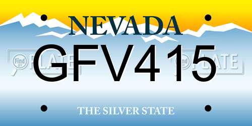 GFV415 Nevada License Plate
