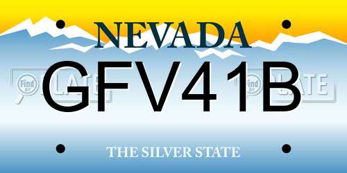 GFV41B Nevada License Plate