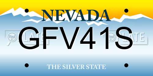 GFV41S Nevada License Plate