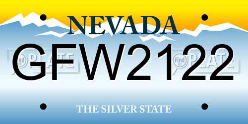 GFW2122 Nevada License Plate