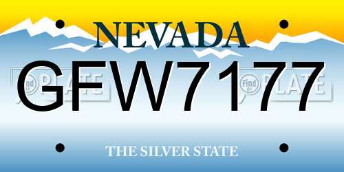 GFW7177 Nevada License Plate