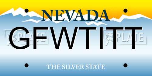 GFWTITT Nevada License Plate