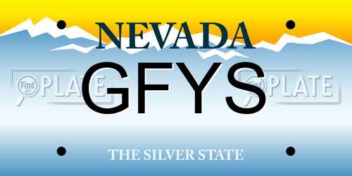 GFYS Nevada License Plate