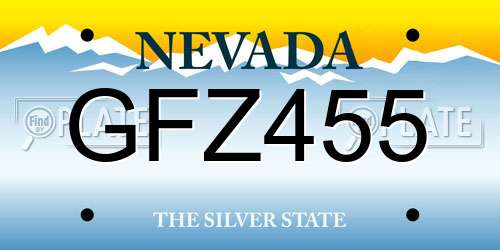 GFZ455 Nevada License Plate