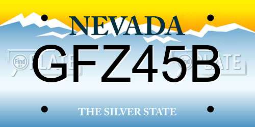 GFZ45B Nevada License Plate
