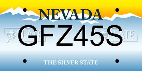 GFZ45S Nevada License Plate