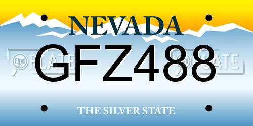 GFZ488 Nevada License Plate
