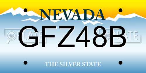 GFZ48B Nevada License Plate
