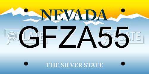 GFZA55 Nevada License Plate