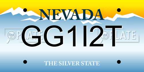 GG1I2T Nevada License Plate
