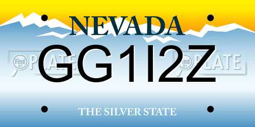 GG1I2Z Nevada License Plate