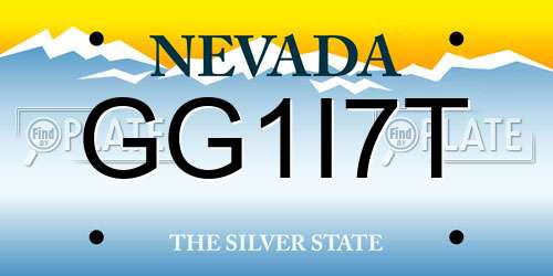 GG1I7T Nevada License Plate
