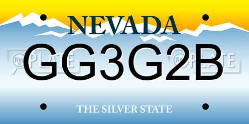 GG3G2B Nevada License Plate