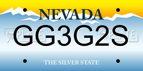 GG3G2S Nevada License Plate