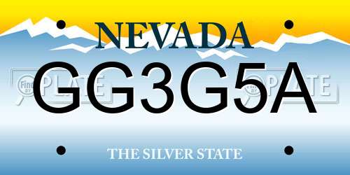 GG3G5A Nevada License Plate
