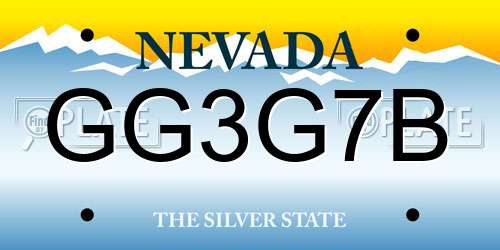 GG3G7B Nevada License Plate
