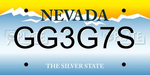 GG3G7S Nevada License Plate