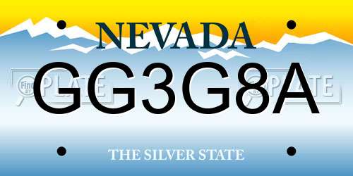 GG3G8A Nevada License Plate