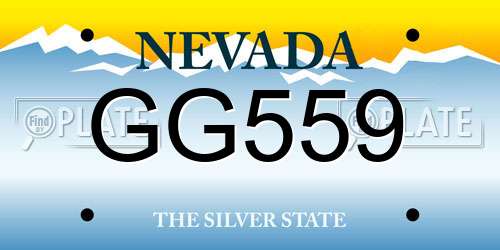 GG559 Nevada License Plate
