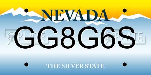 GG8G6S Nevada License Plate