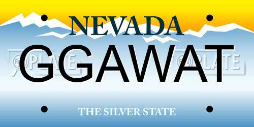 GGAWAT Nevada License Plate