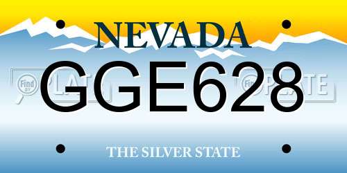 GGE628 Nevada License Plate