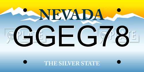 GGEG78 Nevada License Plate
