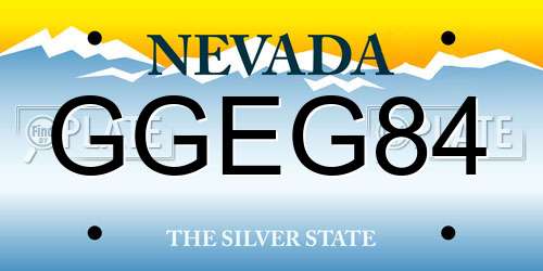 GGEG84 Nevada License Plate