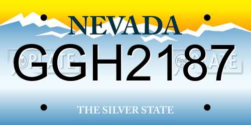 GGH2187 Nevada License Plate