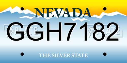 GGH7182 Nevada License Plate