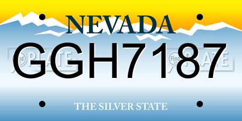 GGH7187 Nevada License Plate
