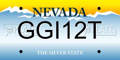 GGI12T Nevada License Plate