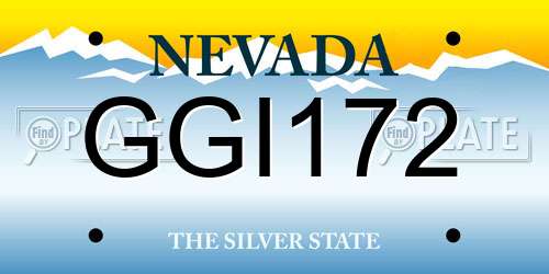 GGI172 Nevada License Plate