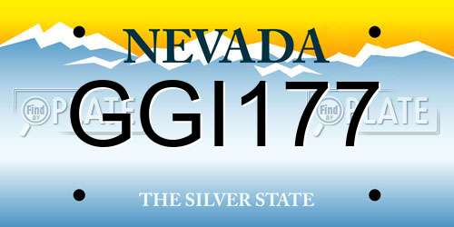 GGI177 Nevada License Plate