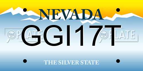GGI17T Nevada License Plate