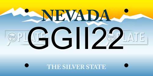 GGII22 Nevada License Plate