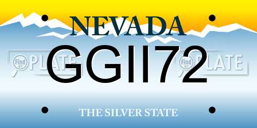 GGII72 Nevada License Plate