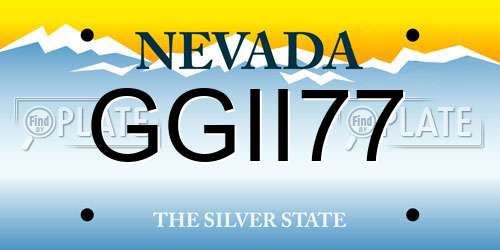 GGII77 Nevada License Plate