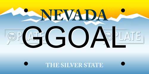 GGOAL Nevada License Plate