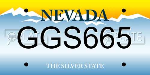 GGS665 Nevada License Plate