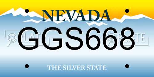 GGS668 Nevada License Plate