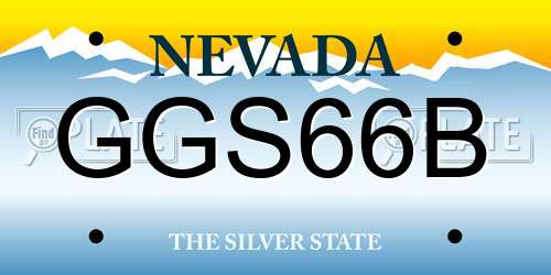 GGS66B Nevada License Plate